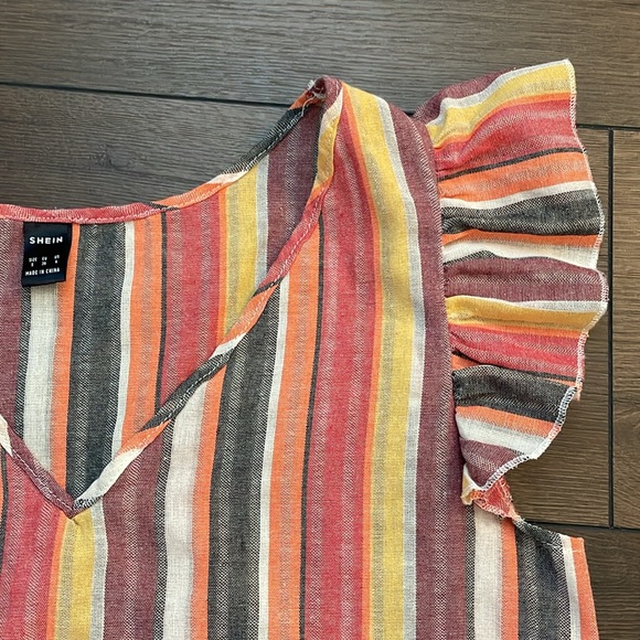 🩷🤍RUFFLE SLEEVE BLOUSE🧡💛 - Picture 6 of 7